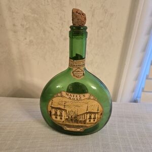 Green Glass Art Bottle